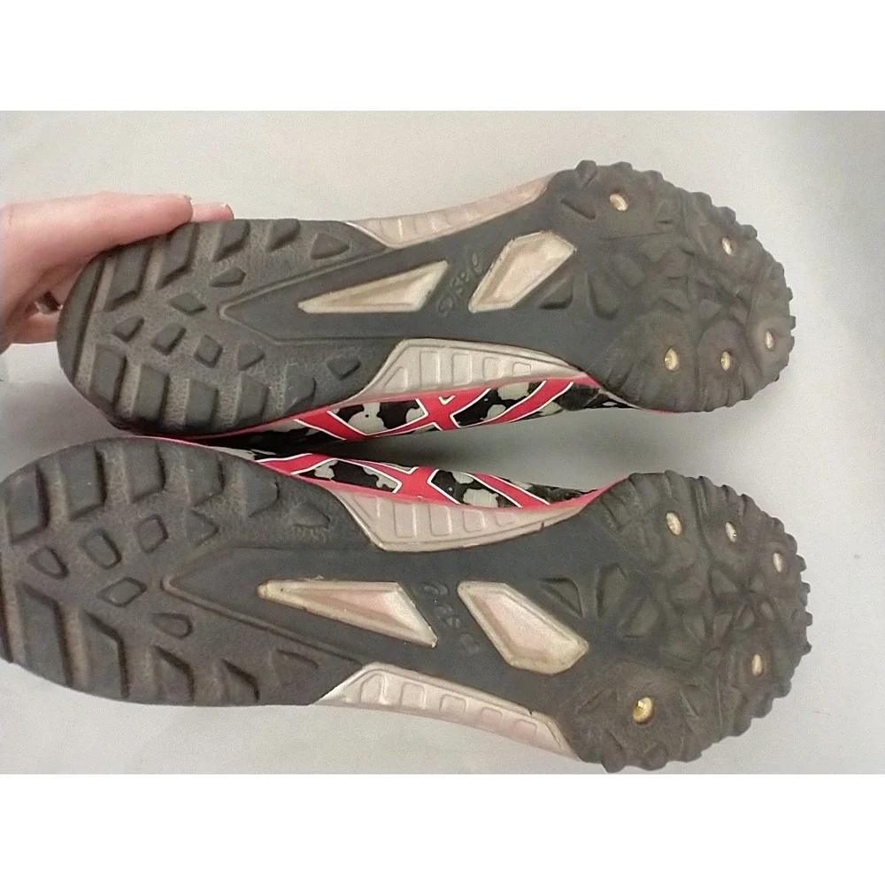Asics Gun Lap Mens 13 G508Y Cross Freak 2 Black Fiery Red Gray No Spikes‎ Track
